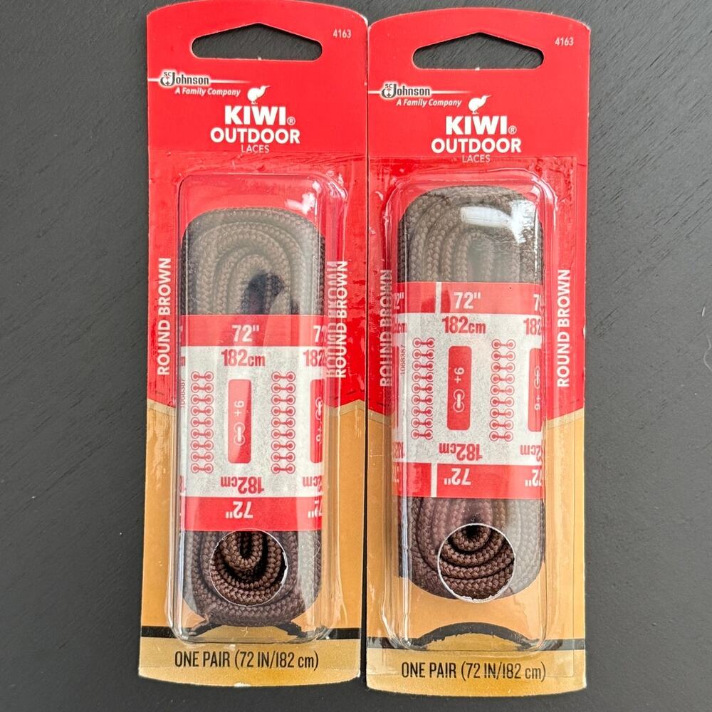KIWI Outdoor Laces Round Brown 72 In 182 cm Lot of 2 New